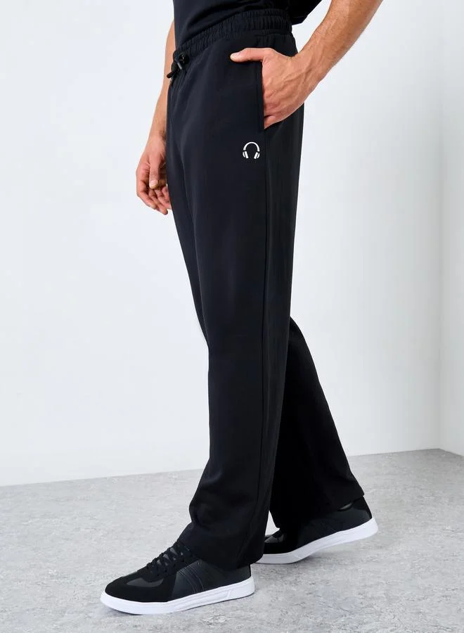Styli Men Black Oversized Joggers with Drawstring