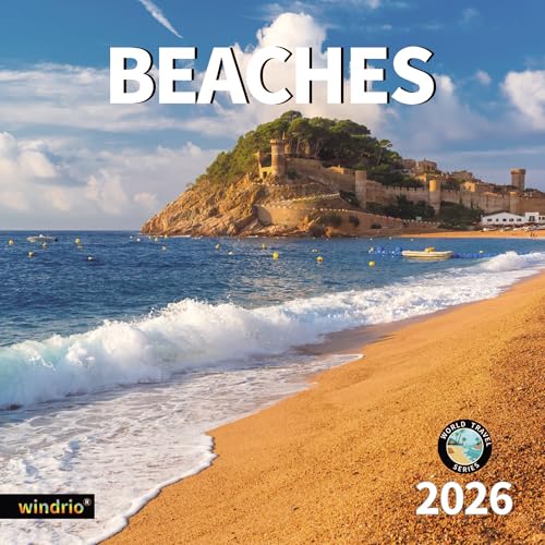 windrio 2026 Wall Calendar,Calendar 2026, July 2025 - December 2026, Wall Calendar Beaches, 12" x 24" Opened,Full Page Months Thick & Sturdy Paper for Calendar Organizing & Planning - Image 1