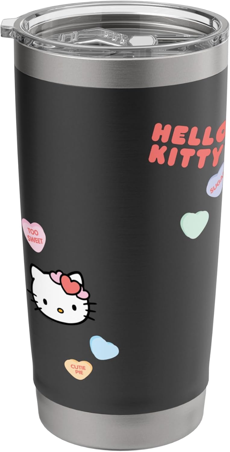Hello Kitty Hello Kitty Candy Hearts Valentine Tee Shirt Stainless Steel Insulated Tumbler  - Image 1