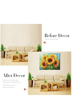 Excefore Paint by Numbers for Adults Beginner, DIY Oil Painting Kit on Canvas with Paintbrushes and Acrylic Pigment, Flower Painting Arts Craft for Home Wall Decor-Sunflower  - Image 4