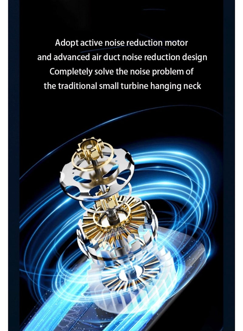 Leafless Hanging Neck Fan, 2 Turbines 4000mAh, Portable Headphone Fan, 360° Adjustable Handheld Fan, Small, Bladeless, USB, Outdoor Travel Personal Fan, Rechargeable Personal Air Conditioner  - Image 2