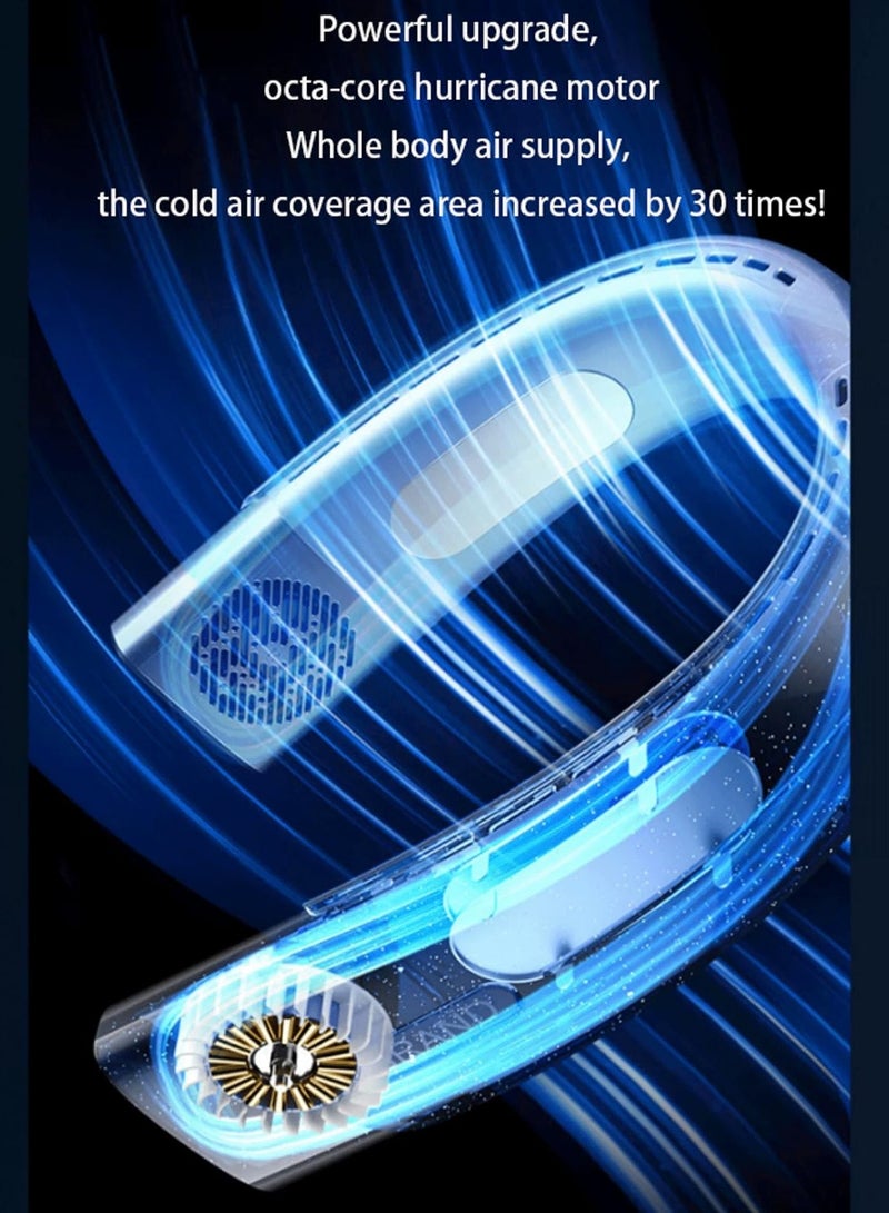 Leafless Hanging Neck Fan, 2 Turbines 4000mAh, Portable Headphone Fan, 360° Adjustable Handheld Fan, Small, Bladeless, USB, Outdoor Travel Personal Fan, Rechargeable Personal Air Conditioner  - Image 5