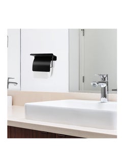 Toilet Paper Holder, Wall Mount Matte Black Toilet Paper Holder with Shelf Stainless Steel Tissue Holder for Bathroom(Black) - pzsku/Z1356603A57326F12A87DZ/45/_/1726037192/a779f821-2b2c-457a-a710-848d80088a7d