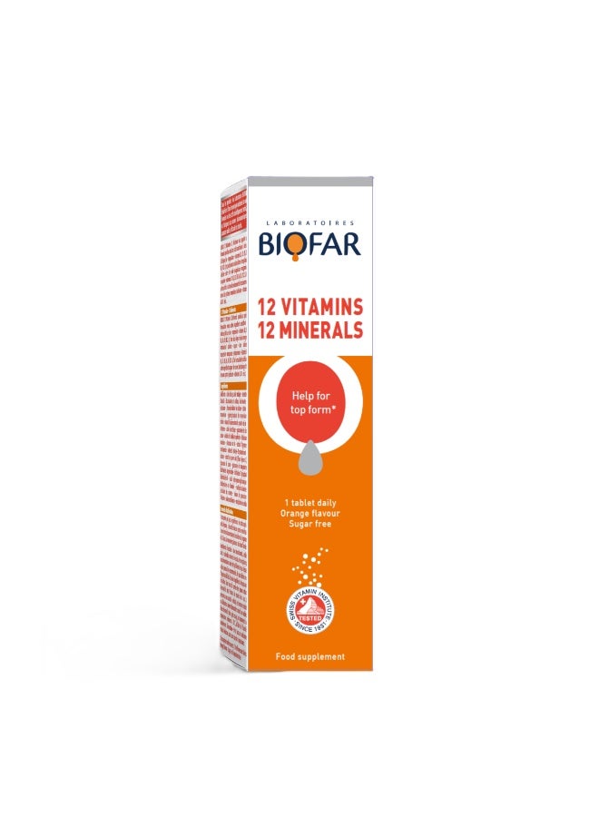 Biofar Effervescent 12 Vitamins & 12 Minerals – 20 Tablets