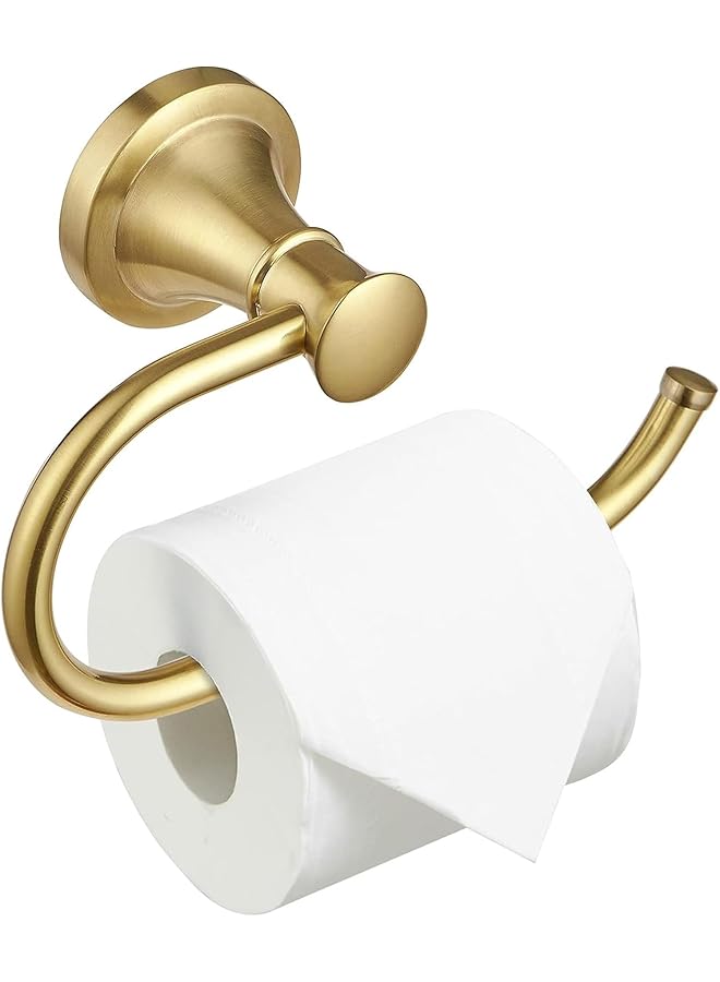 S-TOP Brushed Gold Toilet Tissue Paper Holder Brushed Gold Bathroom Accessories Toilet roll Paper Hanger, Wall Mounted, Rustproof - Image 1