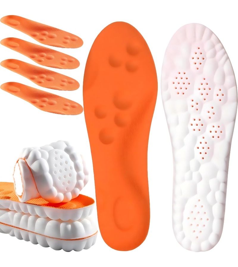 Orange Memory Foam Cloud Like Insoles 1 Pair Unisex Size 43 44 Automatically Adapt to Your Feet and Shoe Shape Contour to Your Arch - Image 1
