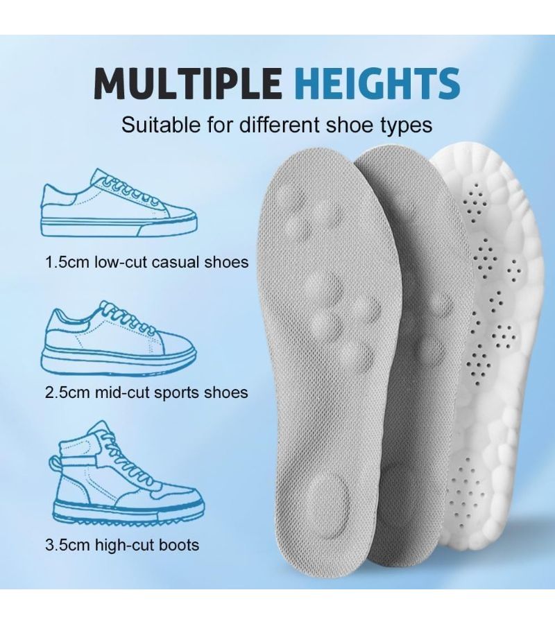 Orange Memory Foam Cloud Like Insoles 1 Pair Unisex Size 43 44 Automatically Adapt to Your Feet and Shoe Shape Contour to Your Arch - Image 3