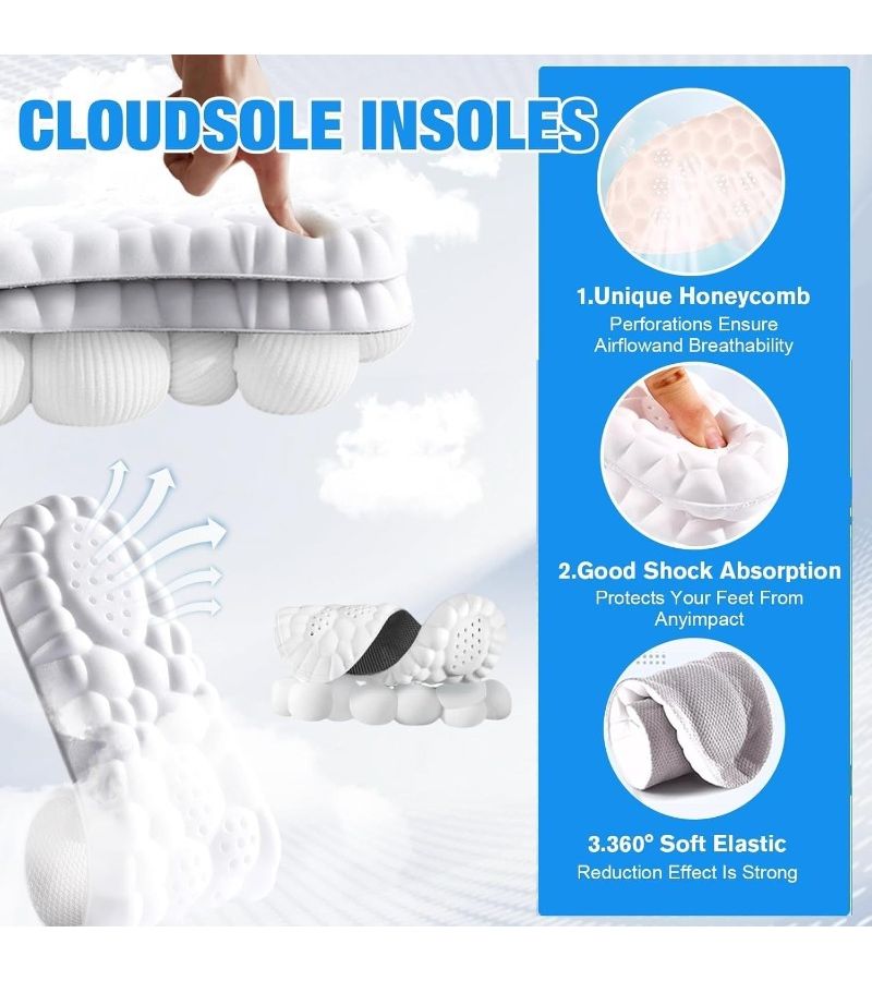 Orange Memory Foam Cloud Like Insoles 1 Pair Unisex Size 43 44 Automatically Adapt to Your Feet and Shoe Shape Contour to Your Arch - Image 2