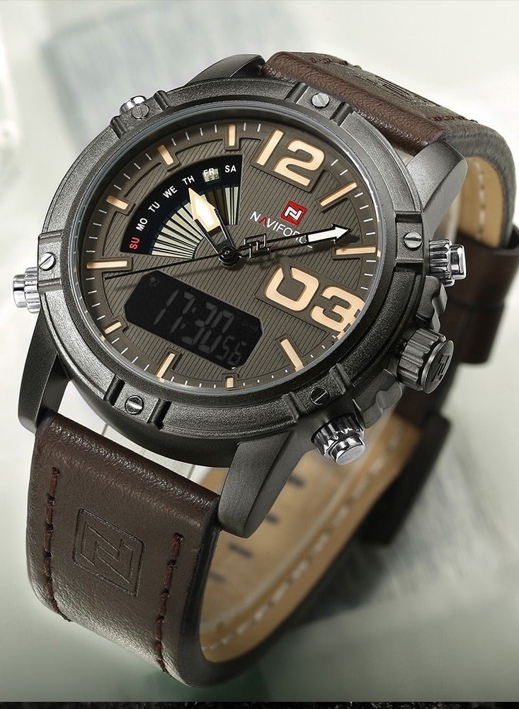 NAVIFORCE Top Brand Luxury Men Watch Quartz Digital LED Male Clock Sport Leather Business Wristwatch Gift - Image 4
