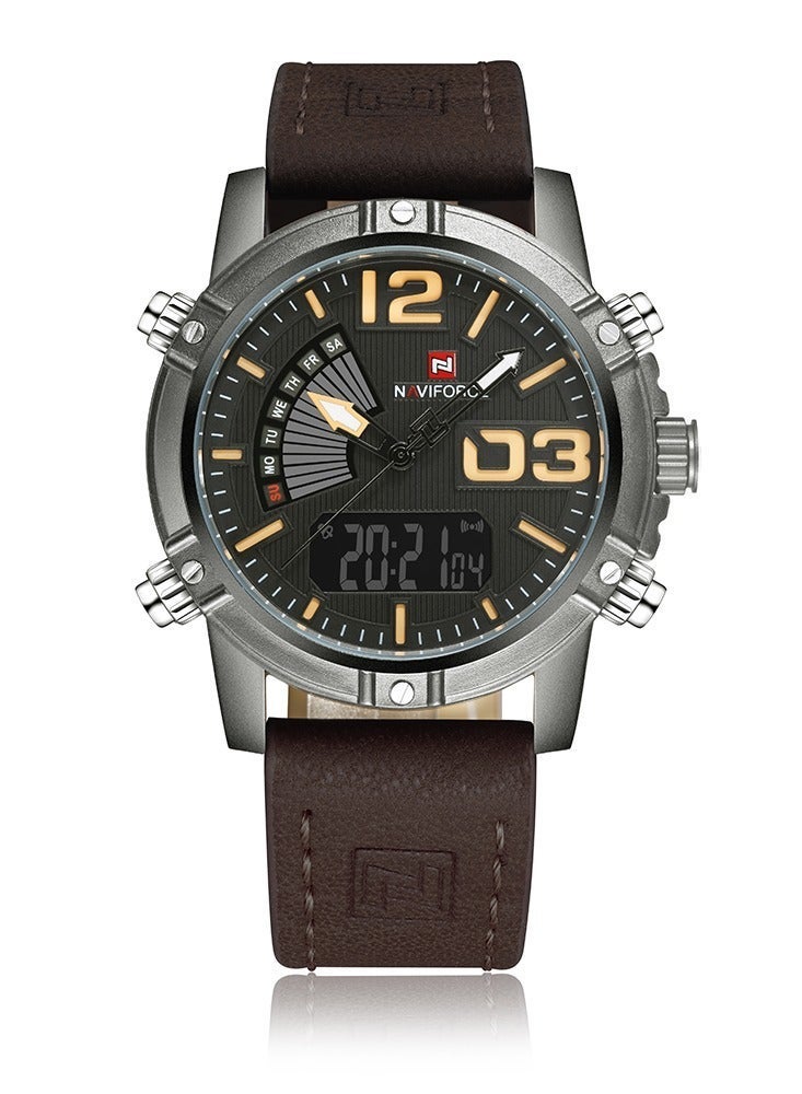 NAVIFORCE Top Brand Luxury Men Watch Quartz Digital LED Male Clock Sport Leather Business Wristwatch Gift - Image 3