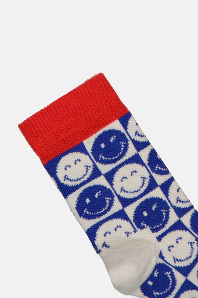 Happy Socks x Smiley World Toddlers Boy 1 Pair Zen Smiley Crew Socks, Multicolor - Image 2