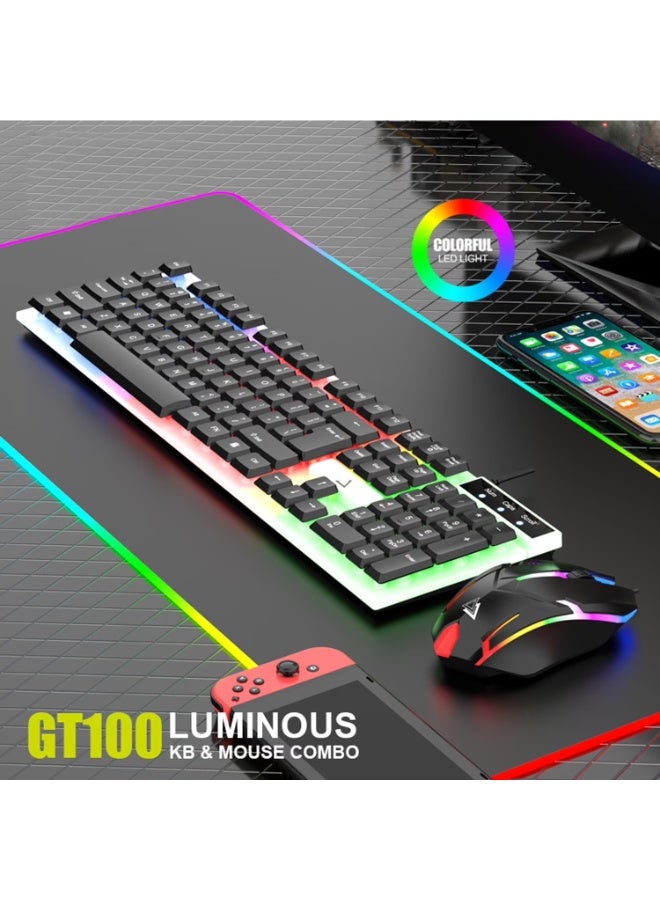 VODIRK GT100 Gaming Keyboard and Mouse Combo with Multicolor LED Backlight, Full-Size USB Wired Keyboard, Numeric Keypad, Comfortable Responsive Keys, Ergonomic RGB Gaming Mouse, and Sleek Professional Design for Home, Office, and Gaming - Image 4