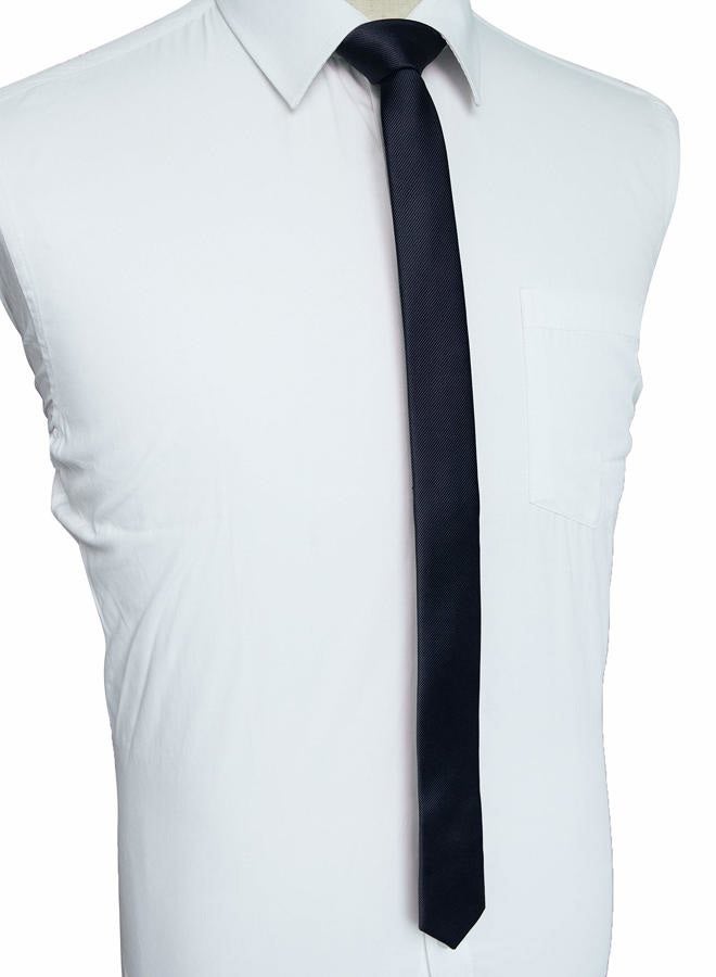 JEMYGINS 1.58" Solid Color Skinny Tie Slim Necktie for Men(4cm), Navy, general - Image 2