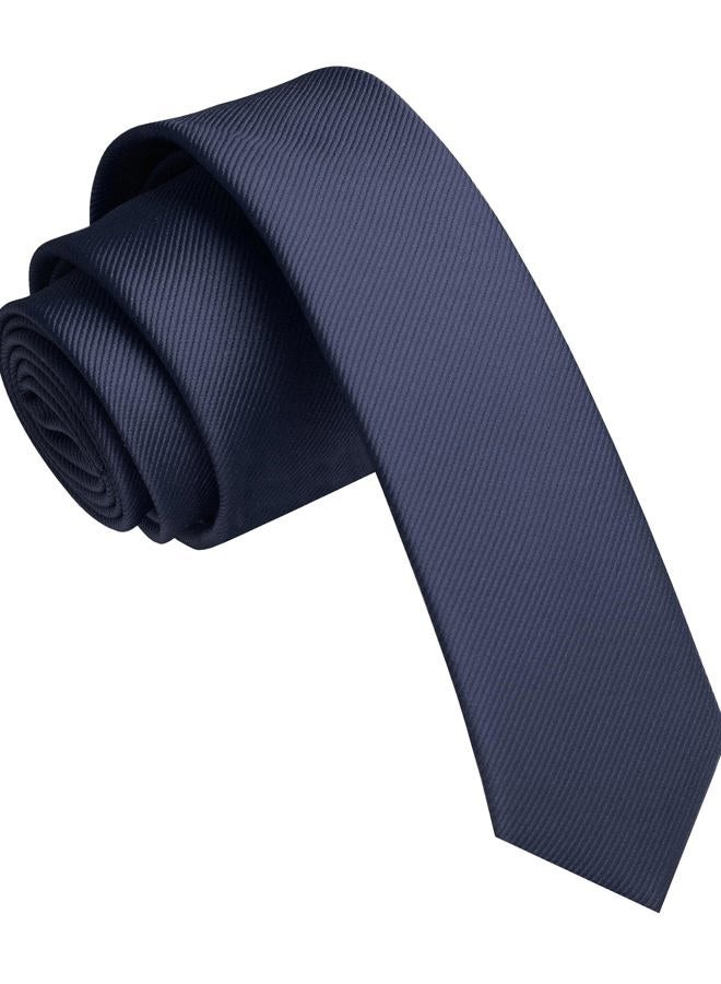 JEMYGINS 1.58" Solid Color Skinny Tie Slim Necktie for Men(4cm), Navy, general - Image 1