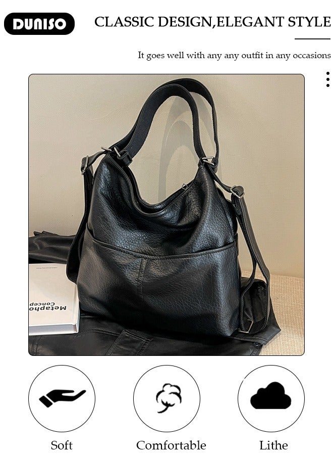 DUNISO Handbags for Women, PU Leather Crossbody Bag, Shoulder Bag for Adjustable Shoulder Strap, Large Capacity Portable Satchel, Fashion Shoulder Bag for Ladies - Image 2