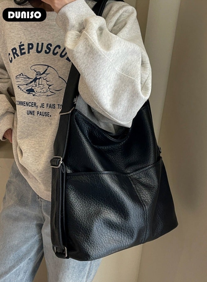 DUNISO Handbags for Women, PU Leather Crossbody Bag, Shoulder Bag for Adjustable Shoulder Strap, Large Capacity Portable Satchel, Fashion Shoulder Bag for Ladies - Image 5