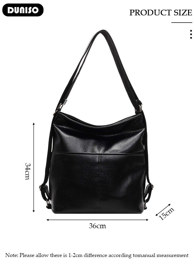 DUNISO Handbags for Women, PU Leather Crossbody Bag, Shoulder Bag for Adjustable Shoulder Strap, Large Capacity Portable Satchel, Fashion Shoulder Bag for Ladies - Image 4