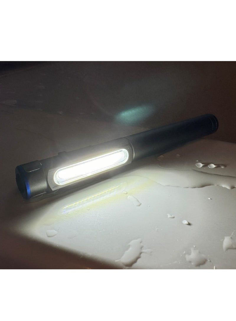 Mini LED Flashlight. Small Pocket Pen, Palm size easy carry, Supreme light bulb. For Outdoor,Emergency , Inspection, Work, Repair. Gray - Image 5