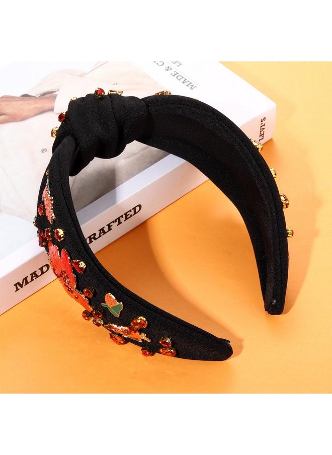 Boderier Thanksgiving Headband Enamel Turkey Maple Leaf Knotted Headband For Women Fall Holiday Hairband Hair Accessories (Big Maple Leaf)  - Image 4