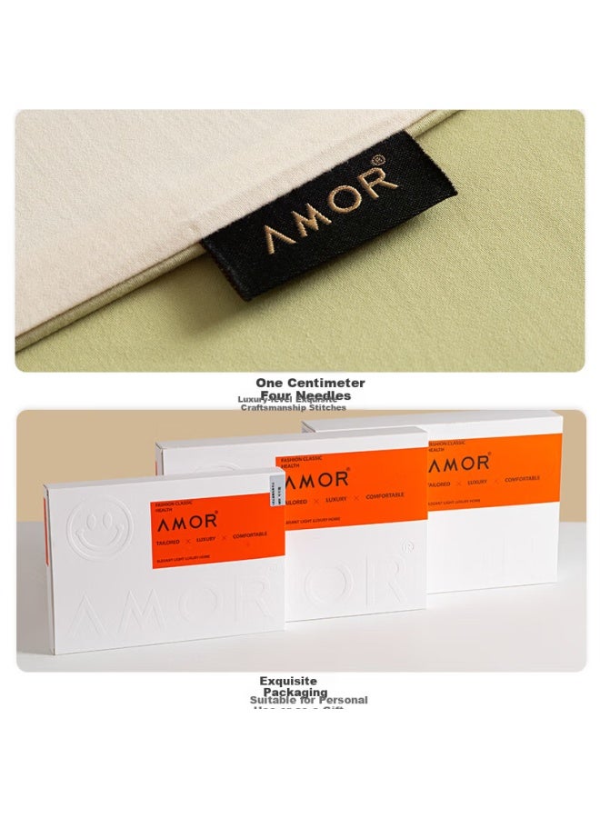 Amor Class A Long-staple Cotton Satin Pillowcase Set Of 2 - Moonlight White + Sicily Pink