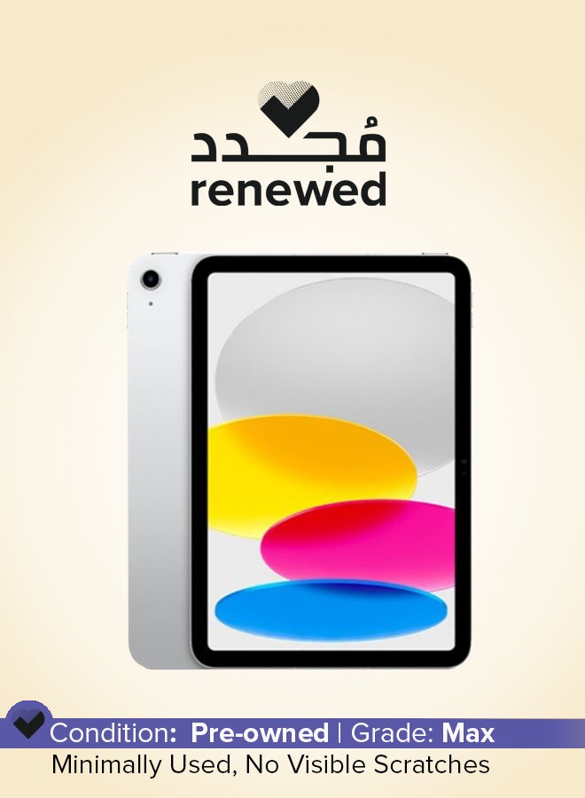 ابل  Renewed-iPad 2022 (10th Generation) 10.9-inch 64GB WiFi Silver - Middle East Version - Image 1
