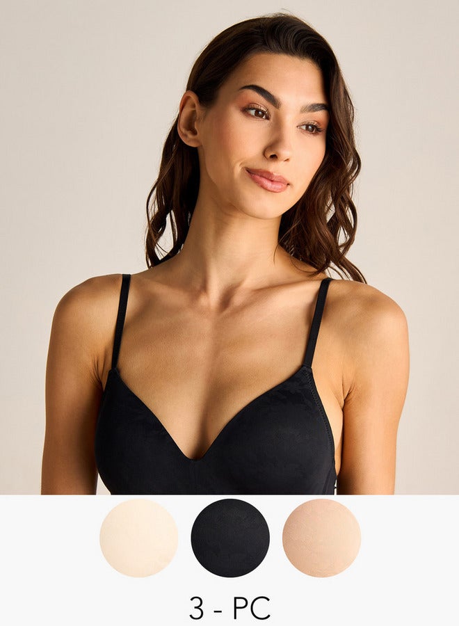 سبلاش فيڤ طقم من 3 - حمالة صدر داعمة بحزام قابل للتعديل وإغلاق بخطاف وعين - Image 1