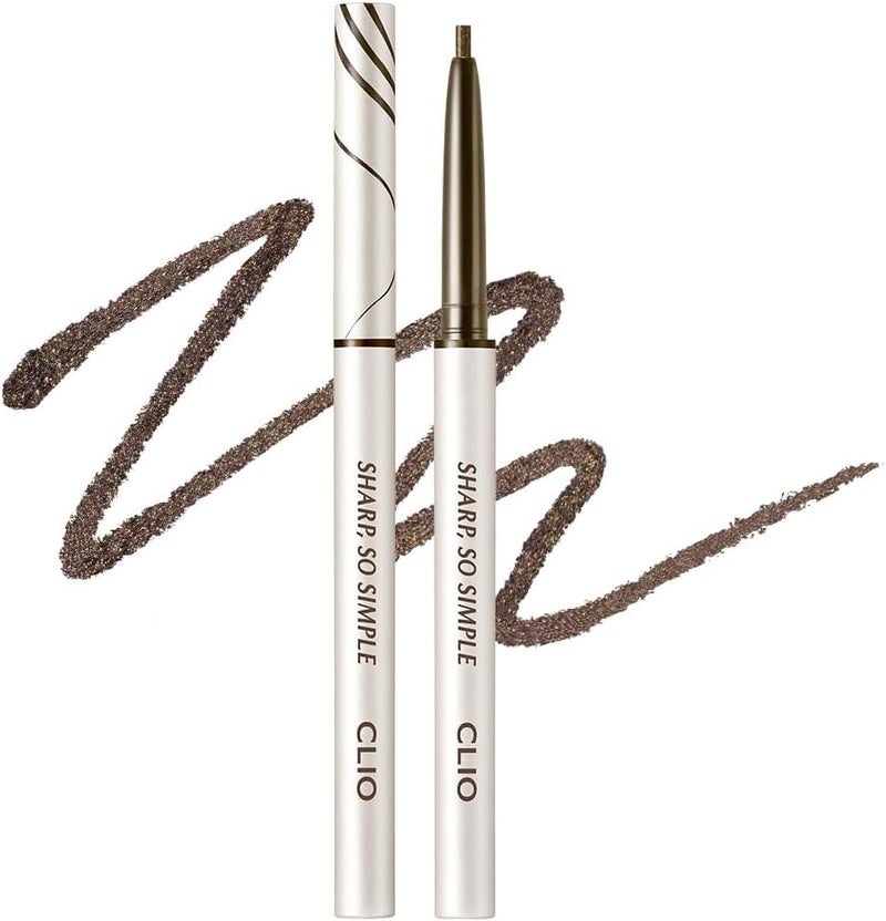 CLIO Sharp So Simple Waterproof Pencil Liner, Eye Pencil, Rich Hyper-Pigmented Color, Smooth Creamy Application, Long-Wearing Matte Finish (4 Colors) (04 DARK BROWN)