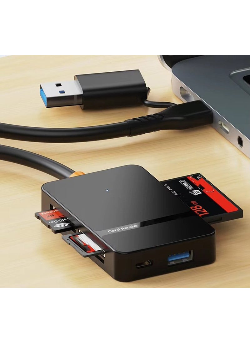 CoverZone - Multiplexer Adapter 7 In 1 USB/Type-C To USB A, USB C Macbook Compatible Converter Adapter Multi Port Multiplexer 7 In 1 USB Hub Type C ADS-316 - Image 1