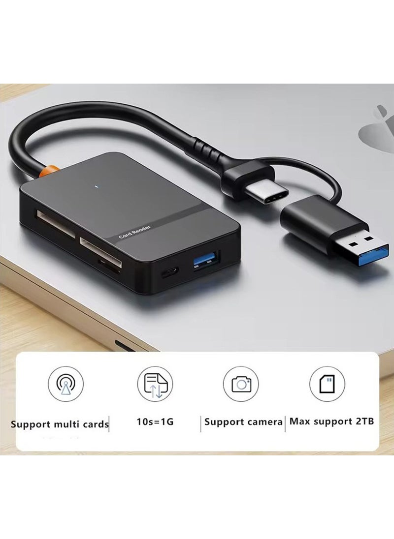 CoverZone - Multiplexer Adapter 7 In 1 USB/Type-C To USB A, USB C Macbook Compatible Converter Adapter Multi Port Multiplexer 7 In 1 USB Hub Type C ADS-316 - Image 1