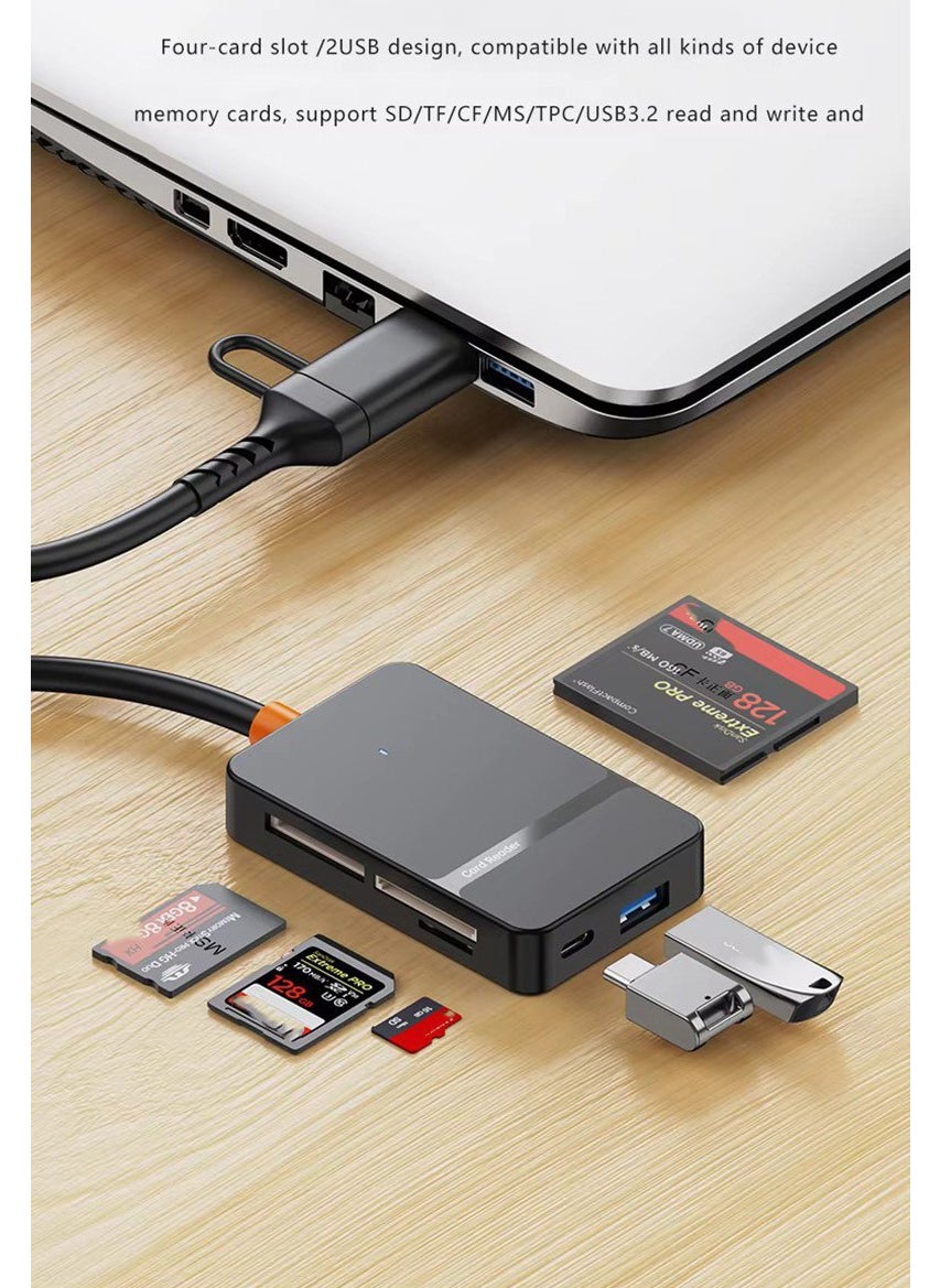 CoverZone - Multiplexer Adapter 7 In 1 USB/Type-C To USB A, USB C Macbook Compatible Converter Adapter Multi Port Multiplexer 7 In 1 USB Hub Type C ADS-316 - Image 1