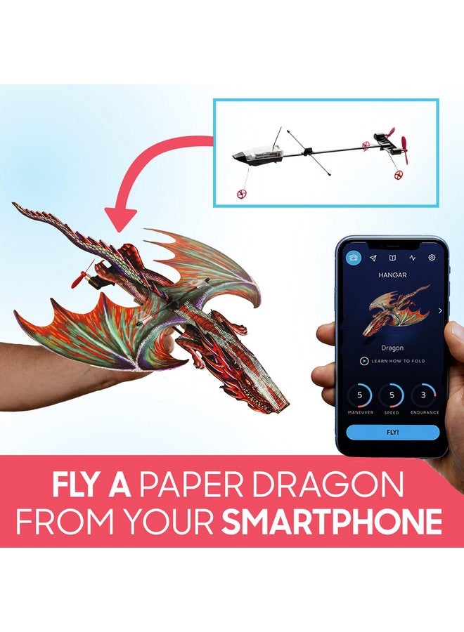 PowerUp POWERUP 4.0 Dragon Edition - The Next-Generation Smartphone Controlled Paper Airplane Kit, RC Controlled. Easy to Fly with Autopilot & Gyro Stabilizer. for Hobbyists, Pilots, Tinkerers.  - Image 2