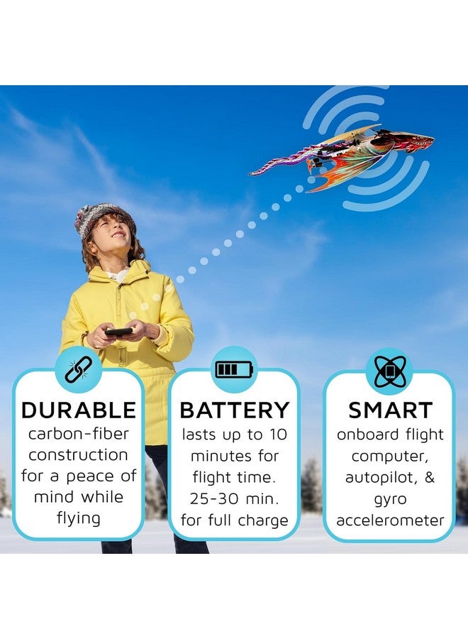 PowerUp POWERUP 4.0 Dragon Edition - The Next-Generation Smartphone Controlled Paper Airplane Kit, RC Controlled. Easy to Fly with Autopilot & Gyro Stabilizer. for Hobbyists, Pilots, Tinkerers.  - Image 4