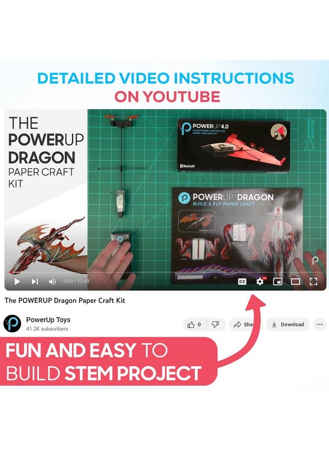 PowerUp POWERUP 4.0 Dragon Edition - The Next-Generation Smartphone Controlled Paper Airplane Kit, RC Controlled. Easy to Fly with Autopilot & Gyro Stabilizer. for Hobbyists, Pilots, Tinkerers.  - Image 3