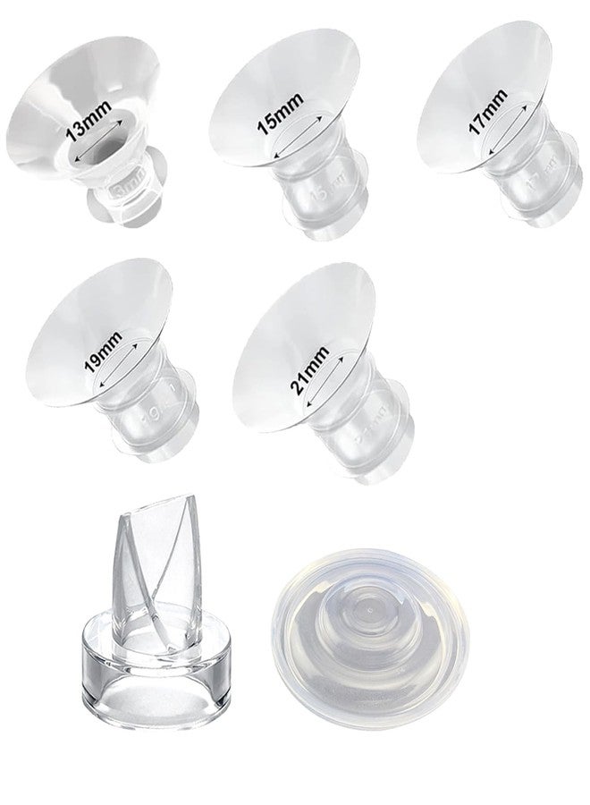 Vihaanta 7PCS Flange Insert for Breast Pump, Flange Size for Breast Pump, 13-15-17-19-21mm Converters, Parts Compatible Breastfeeding Mothers Reusable - Image 1