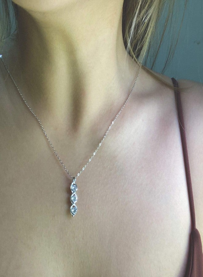 يو إس أونلاين911 قلادة الأجيال - قلادة من الفضة الإسترلينية بثلاثة قلوب ورمز اللانهاية، هدية مثالية للجدة والأم والحفيدة، مجوهرات عيد ميلاد وعيد الأم - Image 2