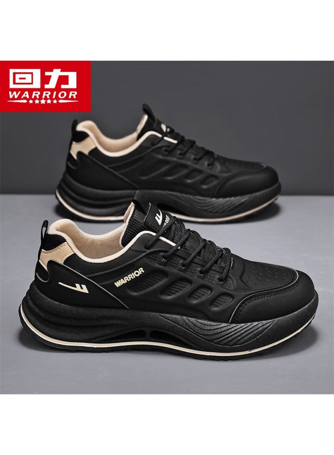 Warrior Men's Dad Shoes Summer New Thick Sole Mesh Breathable Sports Casual Shoes Men White Dark Blue Size 42