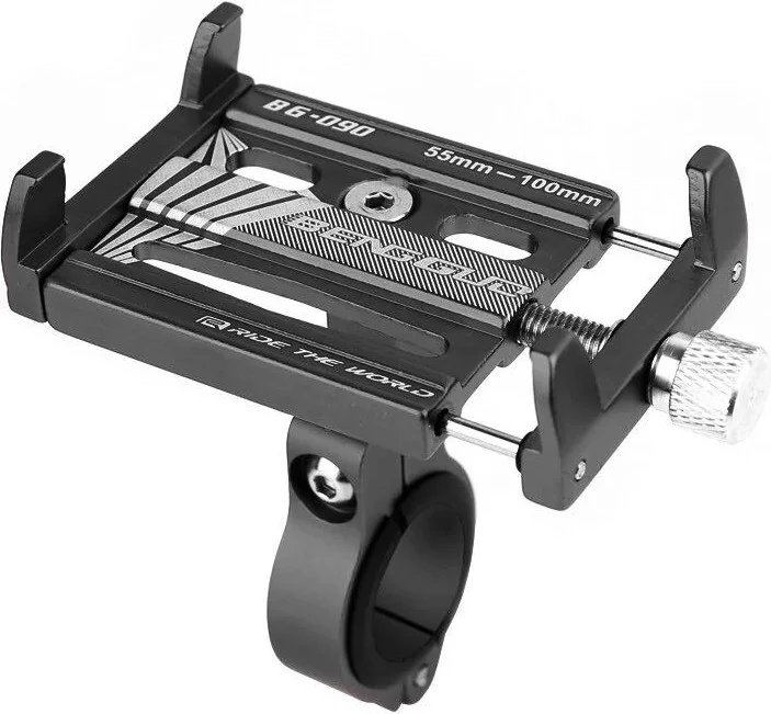 Valkyrie Aluminum Alloy Universal Phone Holder - Bicycle Motorcycle Scooter Compatible - Grips Firmly and Does Not Vibration Black