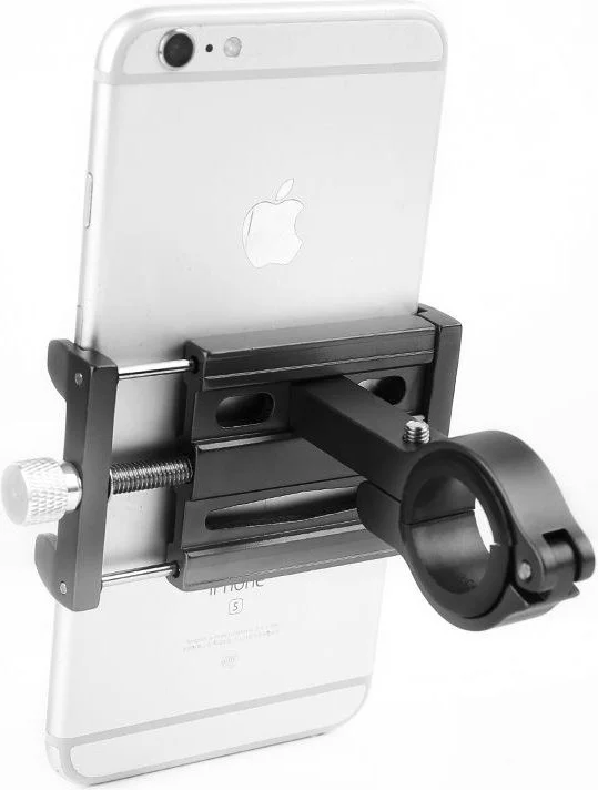 Valkyrie Aluminum Alloy Universal Phone Holder - Bicycle Motorcycle Scooter Compatible - Grips Firmly and Does Not Vibration Black