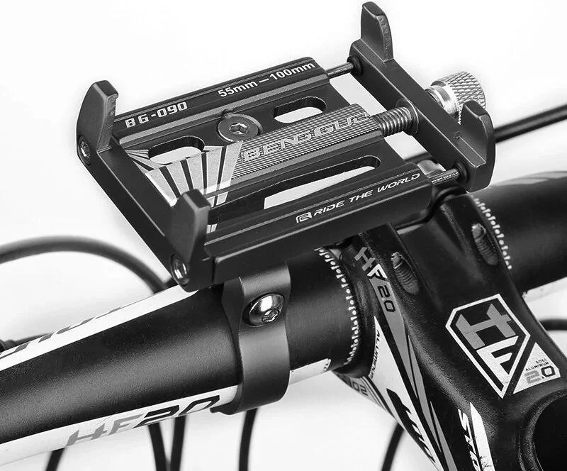 Valkyrie Aluminum Alloy Universal Phone Holder - Bicycle Motorcycle Scooter Compatible - Grips Firmly and Does Not Vibration Black