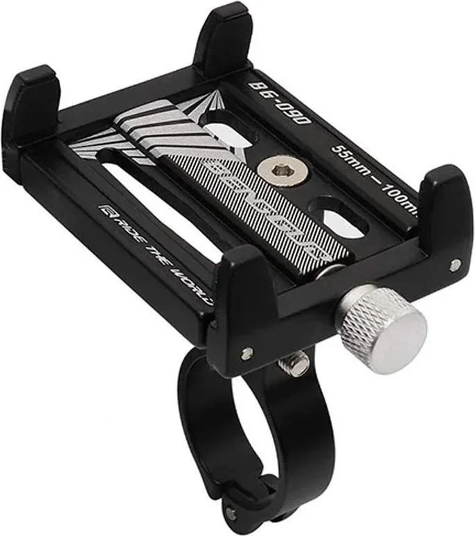 Valkyrie Aluminum Alloy Universal Phone Holder - Bicycle Motorcycle Scooter Compatible - Grips Firmly and Does Not Vibration Black