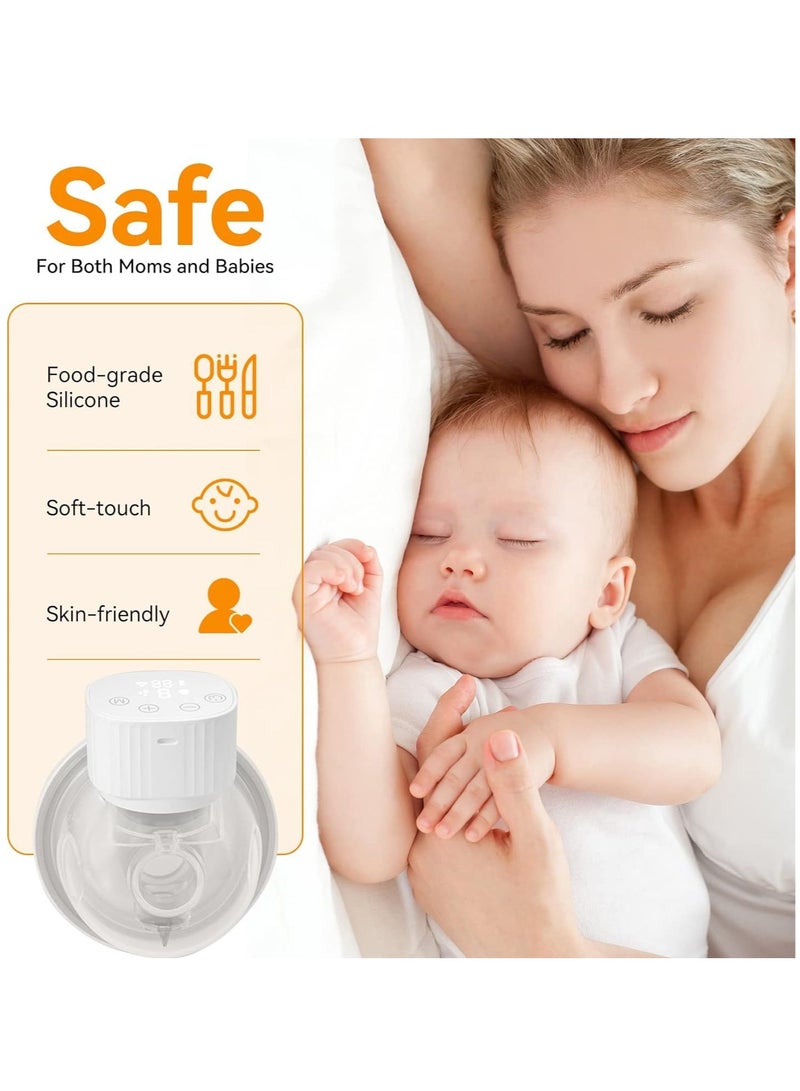 Electric Breast Pump, Breast Pump Milk Suction Device Hands Free with 3 Modes, 9 Levels, LCD Display, Wearable Breast Pump Low Noise Rechargeable Milk Extractor (2PC) - Image 4