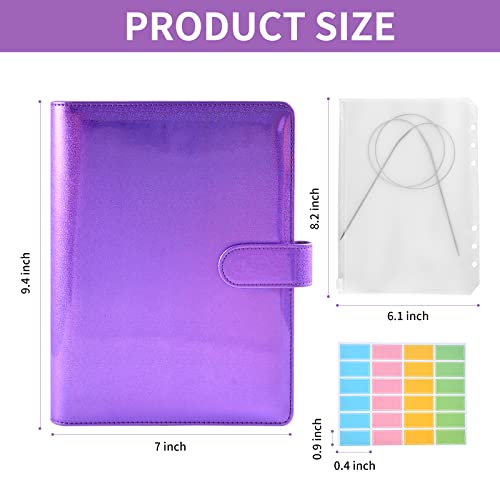 WANGDEFA Knitting Needle Case Set Circular Knitting Needle Case Knitting Needle Storage 1 pcs Macaron Cover 10 pcs Binder Pockets 48 pcs Label Paper for Collecting Sorting - Image 3