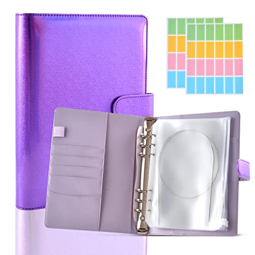 WANGDEFA Knitting Needle Case Set Circular Knitting Needle Case Knitting Needle Storage 1 pcs Macaron Cover 10 pcs Binder Pockets 48 pcs Label Paper for Collecting Sorting - Image 1
