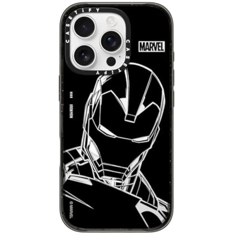 Casetify Impact iPhone 16 Pro Case 【Iron Man Co-Lab / 4X Military Grade Drop Tested / 8.2ft Drop Protection/Compatible with Magsafe】 - Iron Man - Black - Clear Black - Image 1