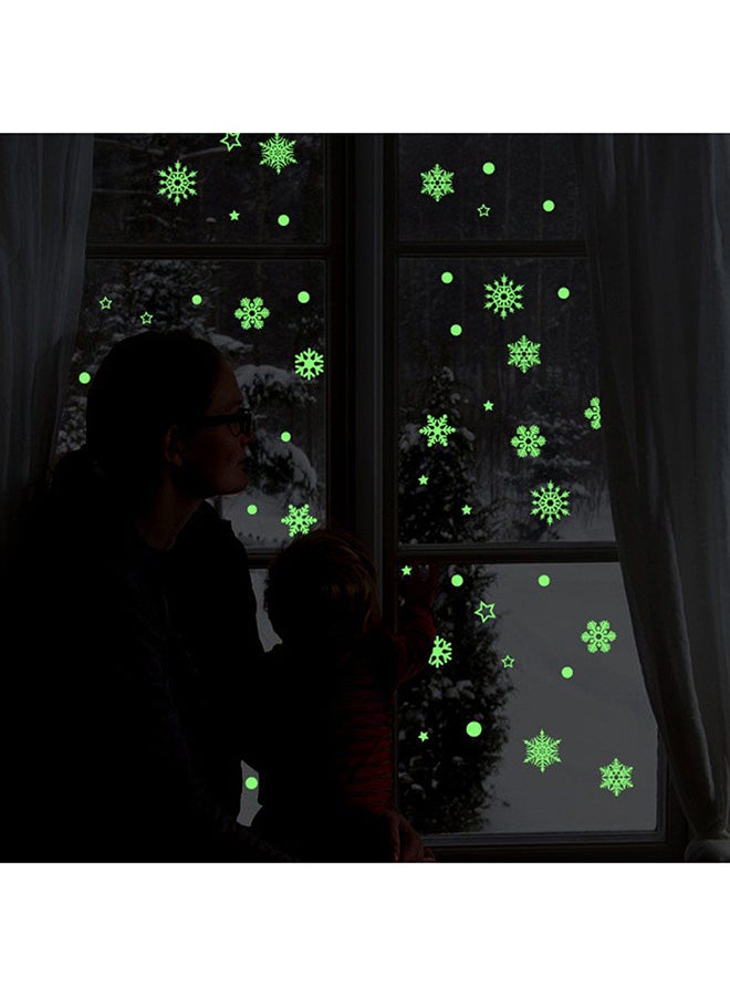 OUTAD Luminous Snowflake Pattern Wall Sticker Green - Image 4