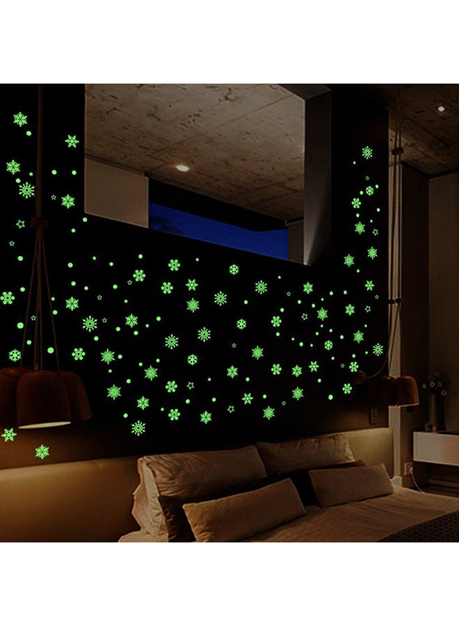 OUTAD Luminous Snowflake Pattern Wall Sticker Green - Image 3