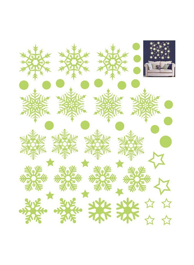 OUTAD Luminous Snowflake Pattern Wall Sticker Green - Image 1