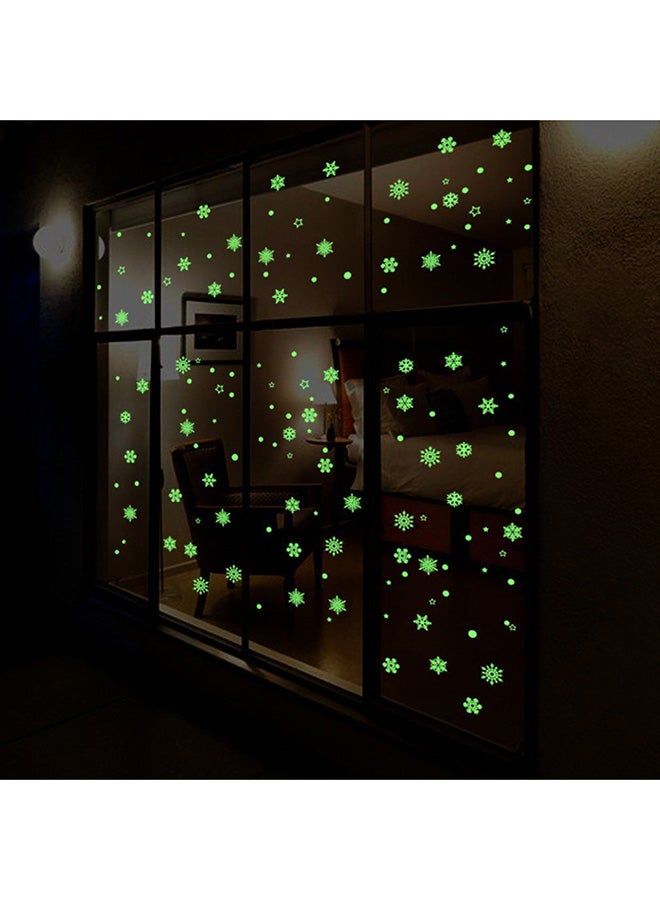 OUTAD Luminous Snowflake Pattern Wall Sticker Green - Image 5