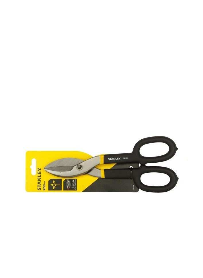 Stanley Non-Slip Grip Straight Bi-Material Tin Snips Black and Silver 250mm 2-14-556 - Image 2