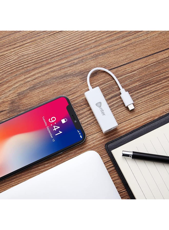 Enter Renewed - Enter E-UCL Type C to RJ45 Ethernet LAN Adapter - Up to 1000 Mbps for Windows, Mac, and Linux (White) - Image 5